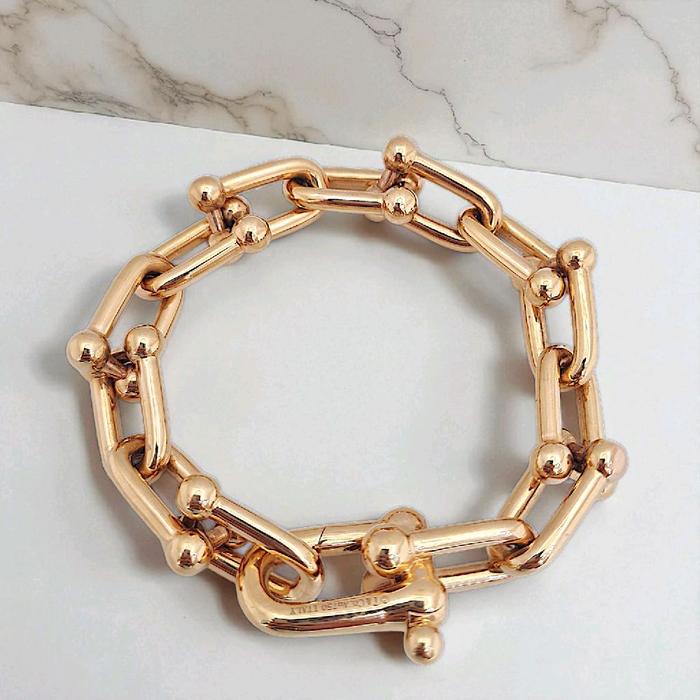 Large Hardware  GOLD BRACELET 18K / Diamond Jewelry 401GBD6026RY/ GELANG EMAS  MAS HARDWARE LARGE TIF-HT