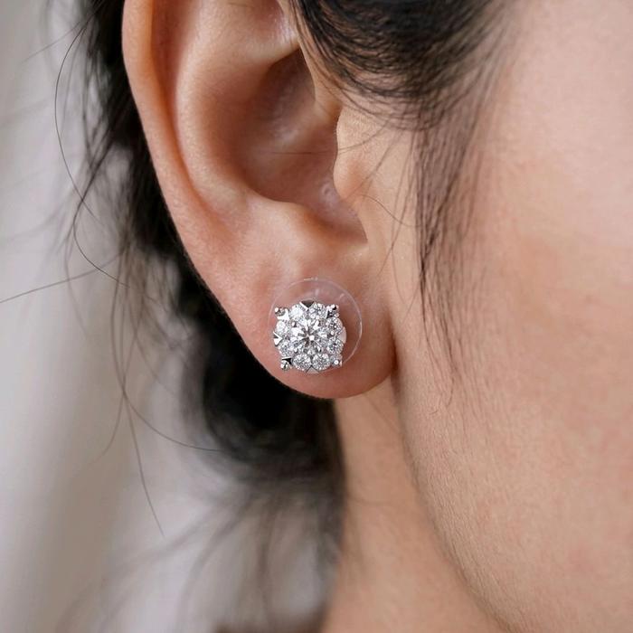 Solitaire Diamond Earrings 18K / Anting Berlian Solitaire 18K / Diamond Jewelry / 1ABGT600WPLS