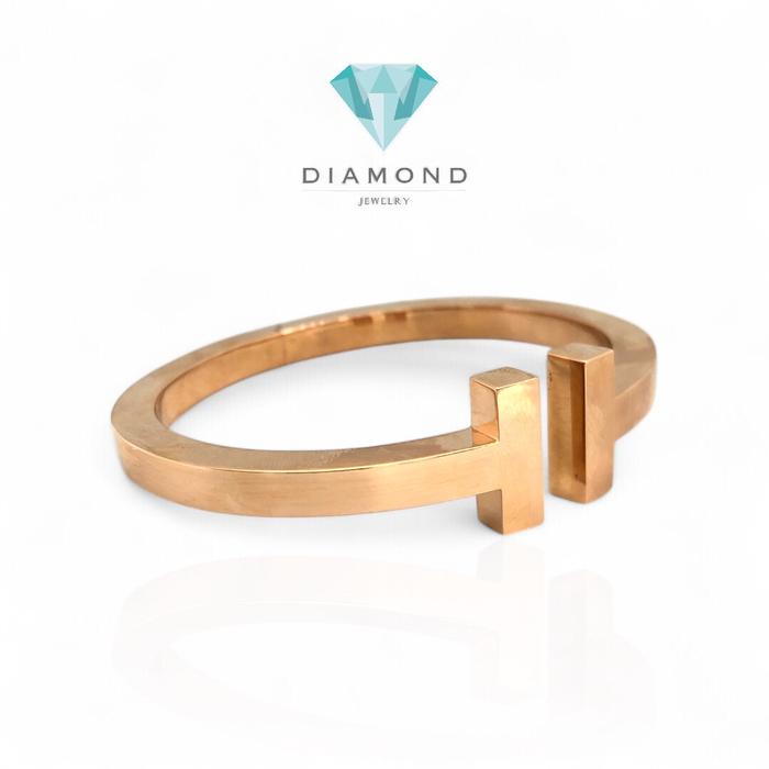 Double T Bangle 18K-Diamond Jewelry-1GBD2883RB-(4500HT)