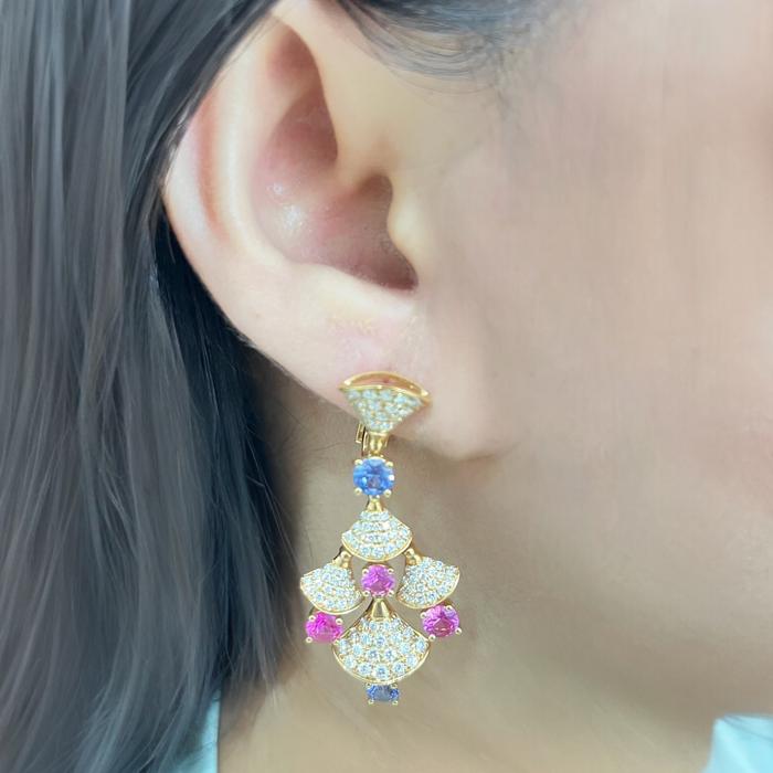 Diva's Earrings colorstone diamond earring 18k / Diamond Jewelry-355ABD40000RY-HT