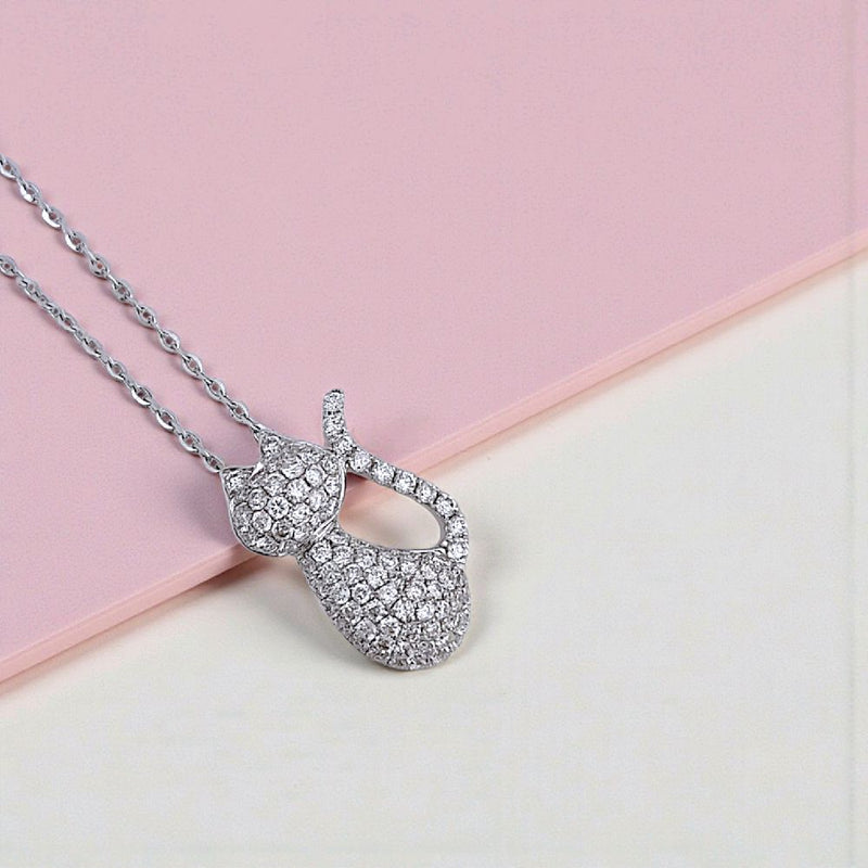 Cat Diamond Pendant 18K / Liontin Berlian Kucing 18K / Diamond Jewelry 7LBM1550WPLS - HT