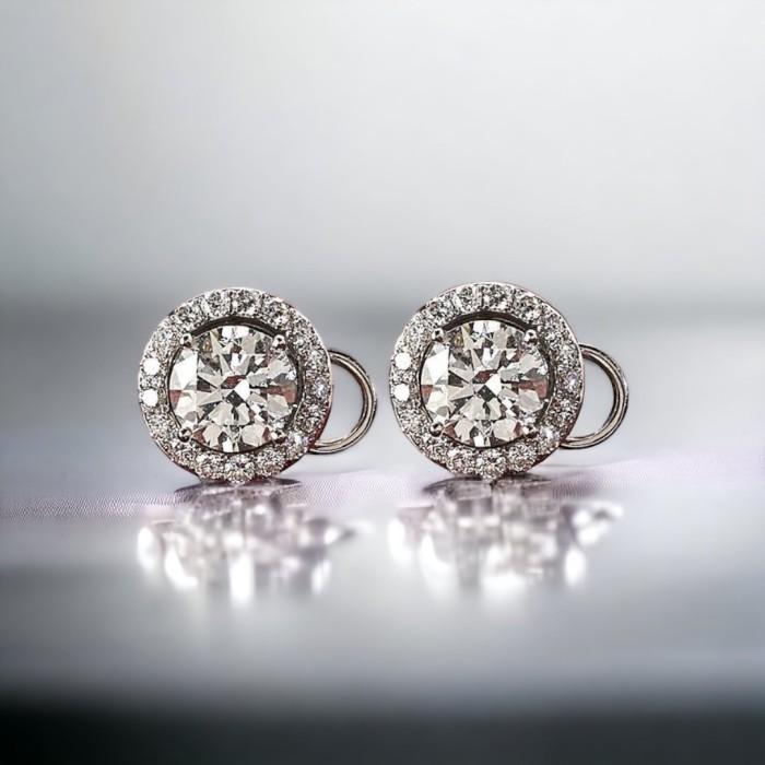 Solitaire jacket diamond earring 18k -Diamond Jewelry