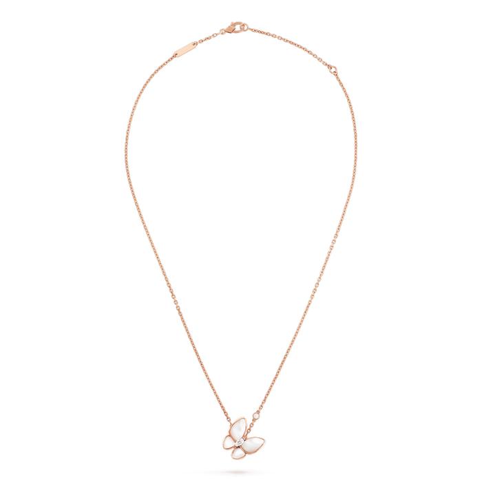 VCA butterfly vancleef diamond necklace 18K gold Diamond Jewelry