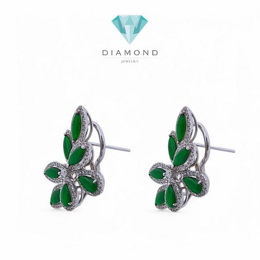 Green Jade Earring 18K / Diamond Jewelry