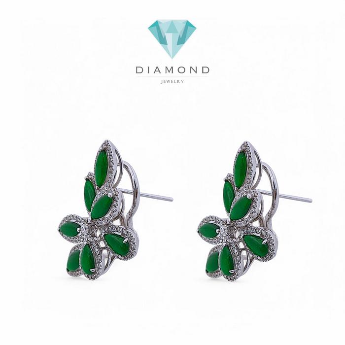 Green Jade Earring 18K / Diamond Jewelry