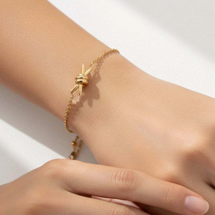 Gold Ribbon Bracelet 16K / Gelang Pita Emas 16K / Diamond Jewelry / 457GMS257LS