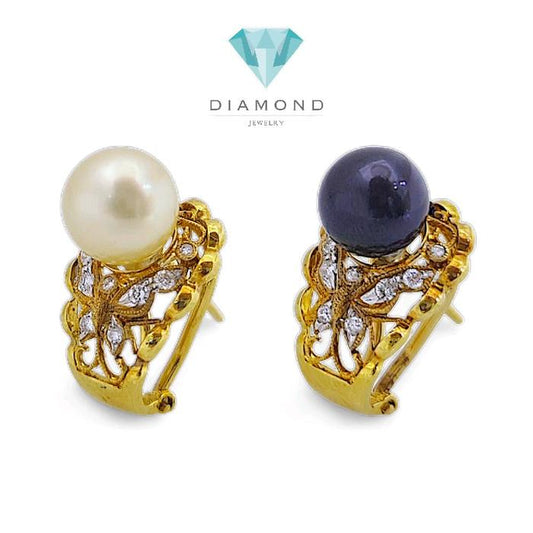 Butterfly Duo Color Diamond Earring 18K / Diamond Jewelry 43AMGT522WP