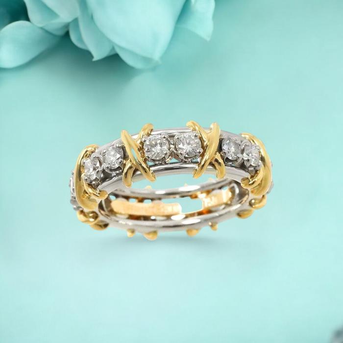 Cross X Ring Pave Diamond Ring / Diamond Jewelry-2CB2050AN-HT