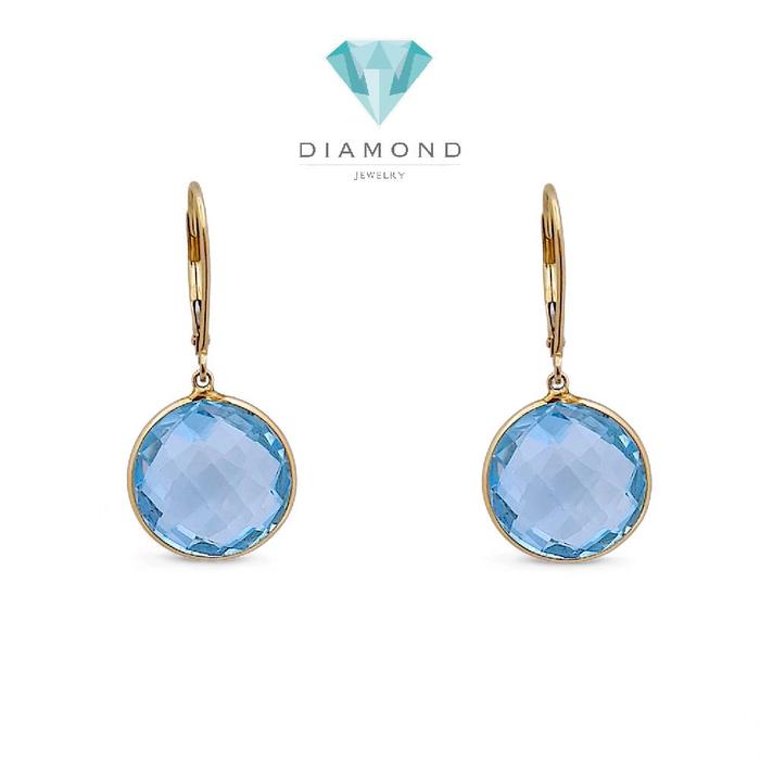 Aquamarine Earring 14K / Anting Aquamarine 14K / Diamond Jewelry 56BA240LS-HT
