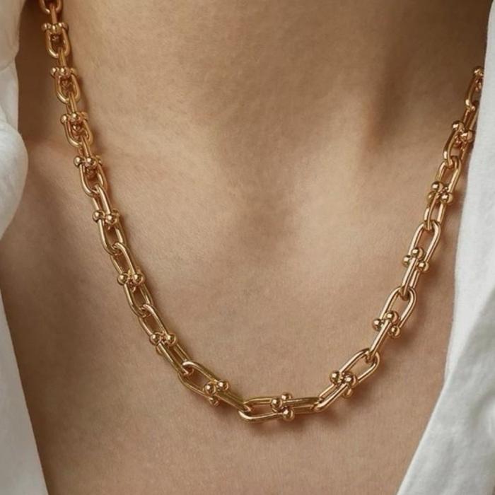 T Hardware Chain Necklace 700/750 Gold/Kalung Emas Chain T-Diamond Jewelry -  394KMS1430LS-HT