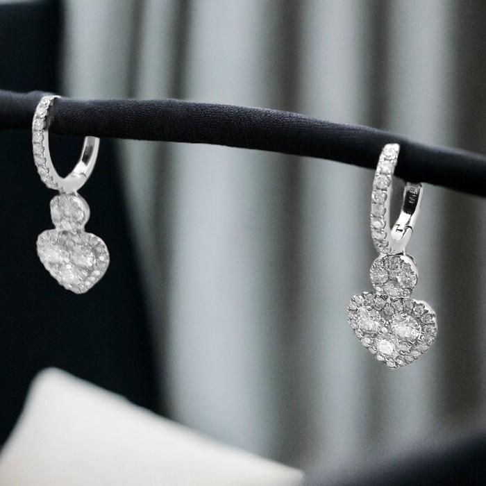 Heart Tristy Diamond Earring 18k-Diamond Jewelry