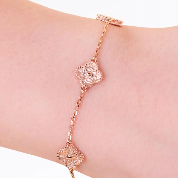 Vca Vintage/sweet alhambra gold bracelet 18K Gold Diamond Jewelry