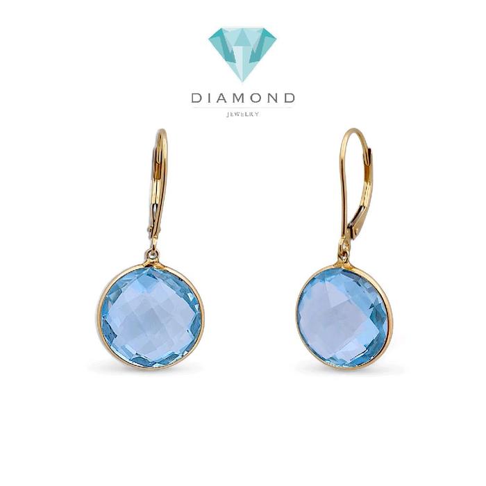 Aquamarine Earring 14K / Anting Aquamarine 14K / Diamond Jewelry 56BA240LS-HT