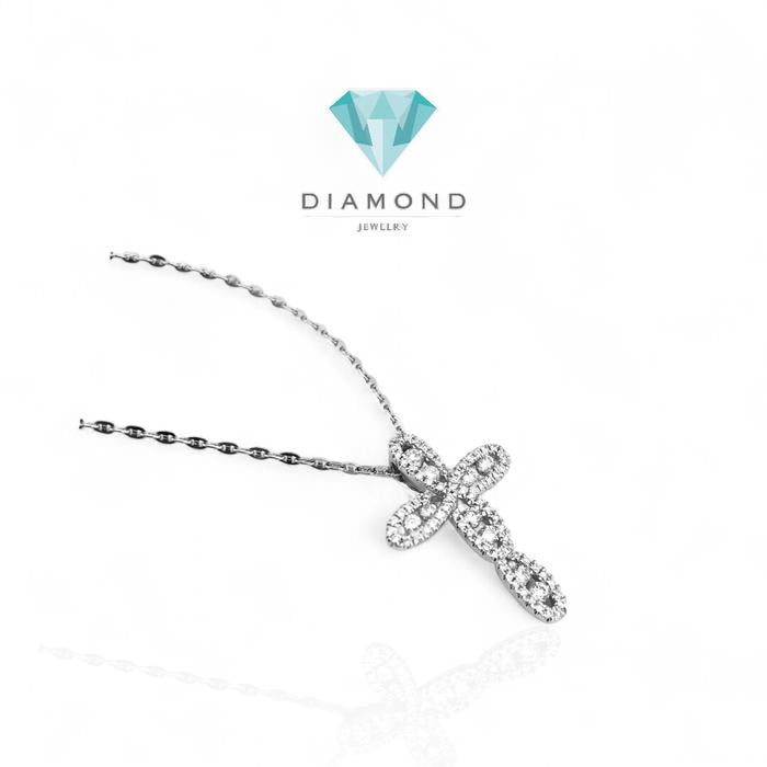 Diamond pendant necklace cross/ Liontin Berlian Salib kecil 18K Diamond Jewelry