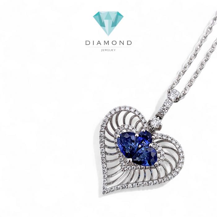 Love Blue Sapphire Liontin 18K / Diamond Jewelry