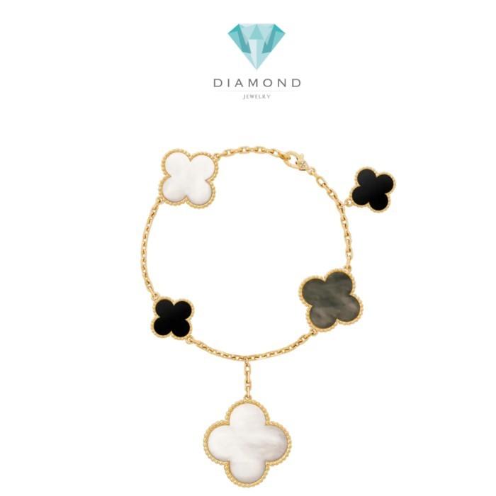 Magic Clover MOP Onyx mix  bracelet Diamond Jewelry