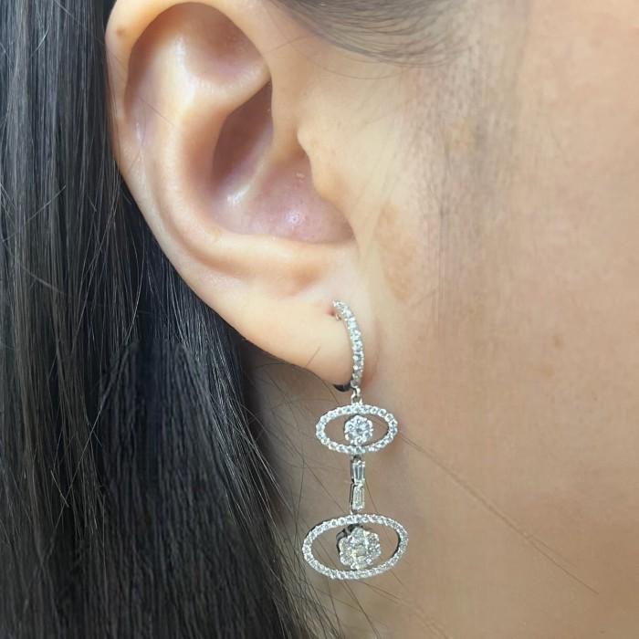 Eclipse Diamond Earring 18k white gold-Diamond Jewelry