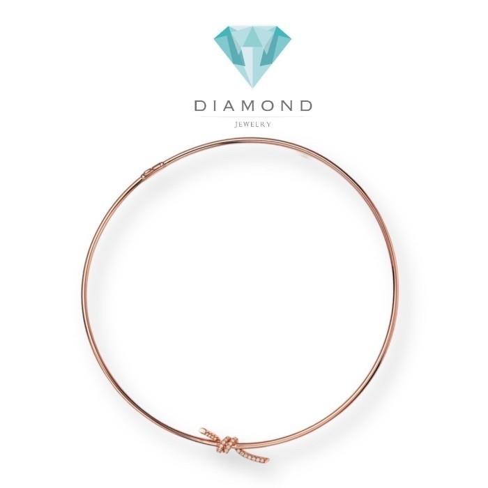 Knot choker necklace 18k rose gold-Diamond jewelry