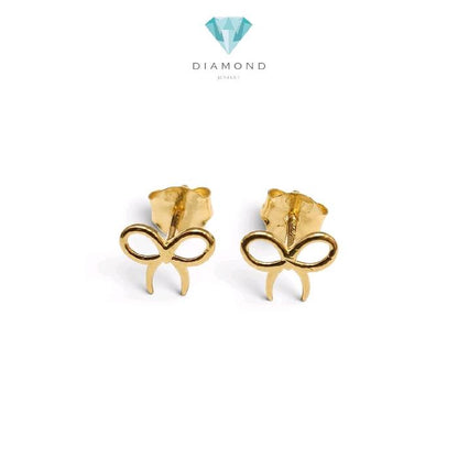 Ribbon Gold Kids Earring 16K / Anting Emas Anak Pita 16K / Diamond Jewelry / 438AMS050LS