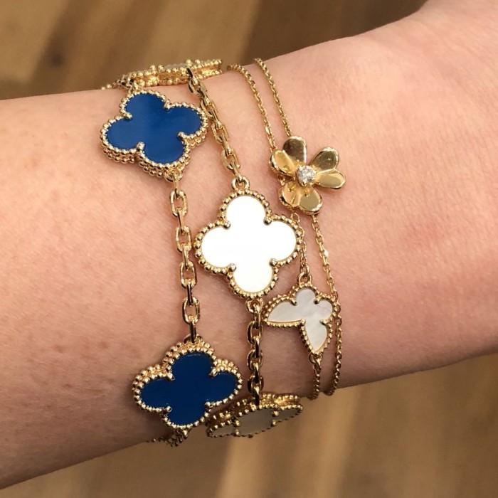 Lapis lazuli clover vintage bracelet vc-Diamond Jewelry