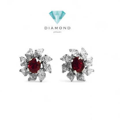 Ruby Diamond Earrings 18K