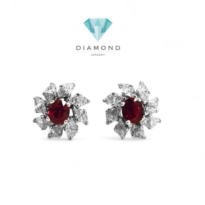 Ruby Diamond Earrings 18K
