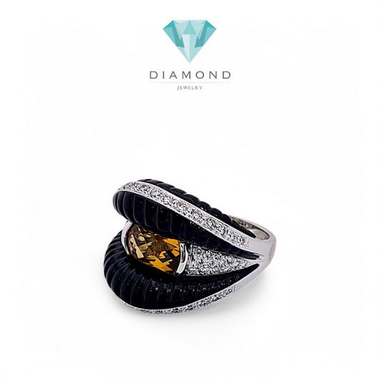 Yellow Diamond Ring 18K / Diamond Jewelry
