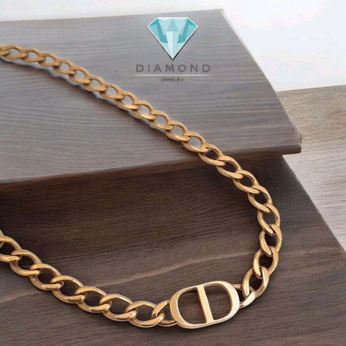 Chain CD Gold Necklace 18K-Diamond Jewelry-8KBD3531RB