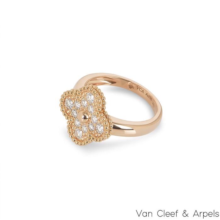 diamond vintage clover ring 18 K gold white Diamond Jewelry