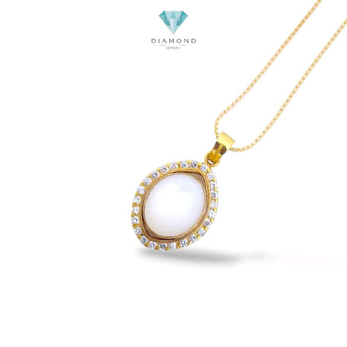 Oval Pearl skin Pendants 23K / Liontin Mutiara Oval  mutiara kulit kristal 23K / Diamond Jewelry / 205LMSWP8