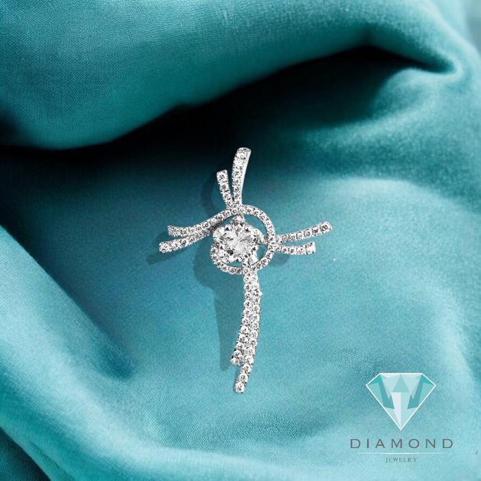 Liontin Berlian Salib Modern lotus/Diamond cross pendant lotus style- Diamond jewelry