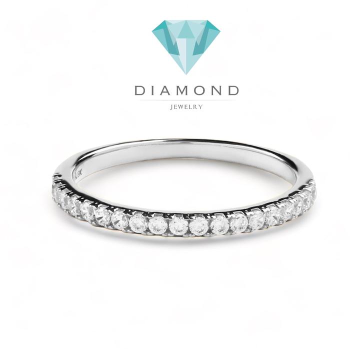 Tennis white gold 18k ring swarozky-Diamond Jewelry