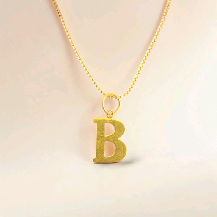 Gold Pendants Letter B 23K / Liontin Emas Huruf B 23K / Diamond Jewelry / 296LMSWP1