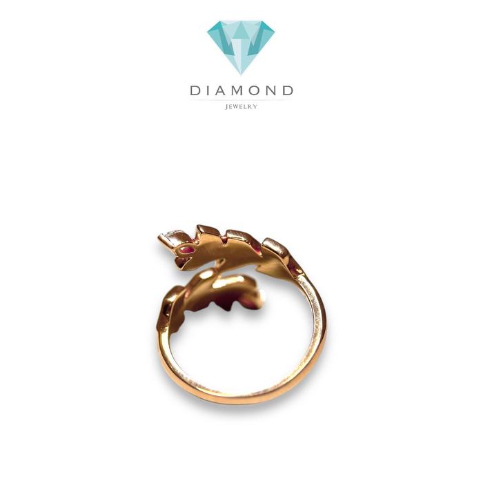 Vine Bypass Diamond Tif Ring 18k / cincin emas Vine Bypass / Diamond Jewerly-387CBDDM3943LS-HT
