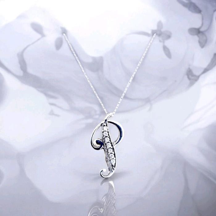 White Gold Letter P Pendants 18K / Liontin Emas Putih Huruf P 18K / Diamond Jewelry / 266LMSLS2