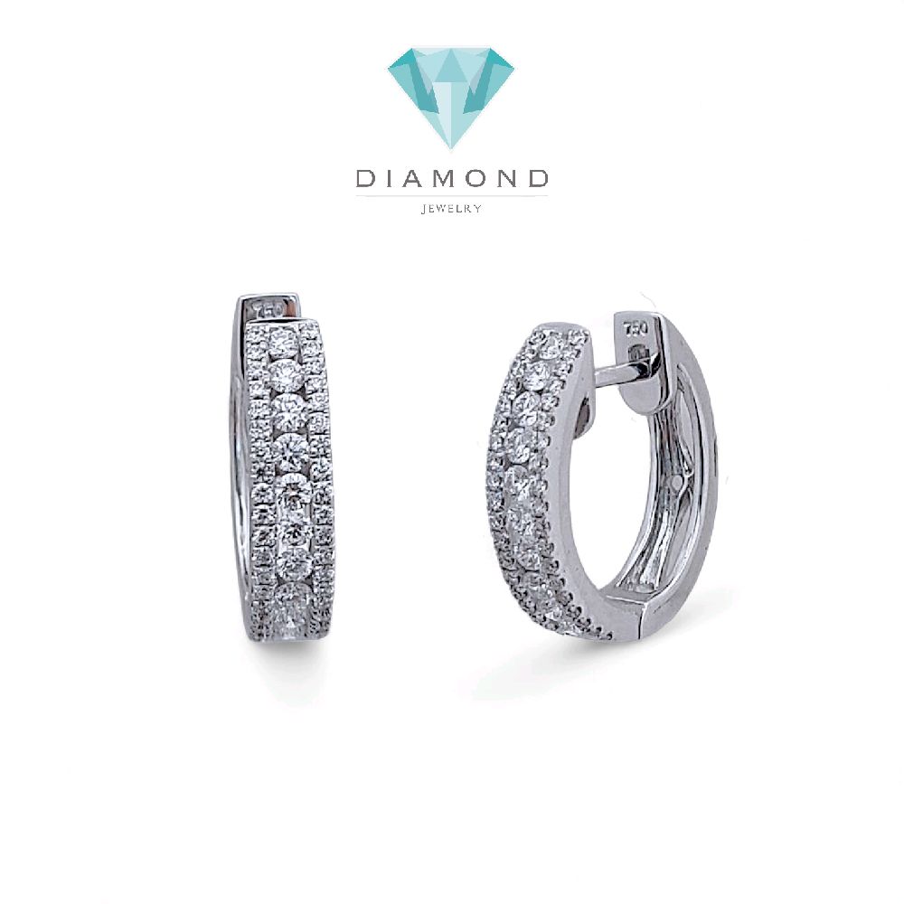 Hoop Diamond Earring 18K / Anting Berlian Hoop 18K / Diamond Jewelry 402AB4800LS-HT