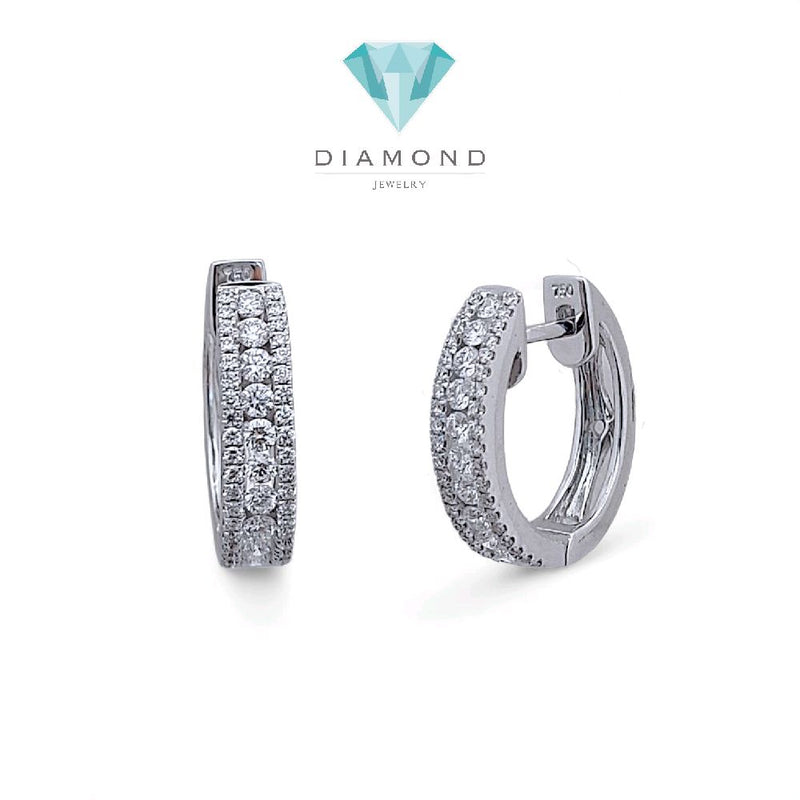 Hoop Diamond Earring 18K / Anting Berlian Hoop 18K / Diamond Jewelry 402AB4800LS-HT