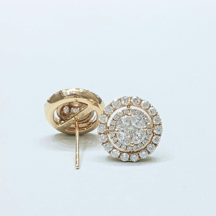 Halo Round Espera diamond earring 18k-Diamons Jewelry
