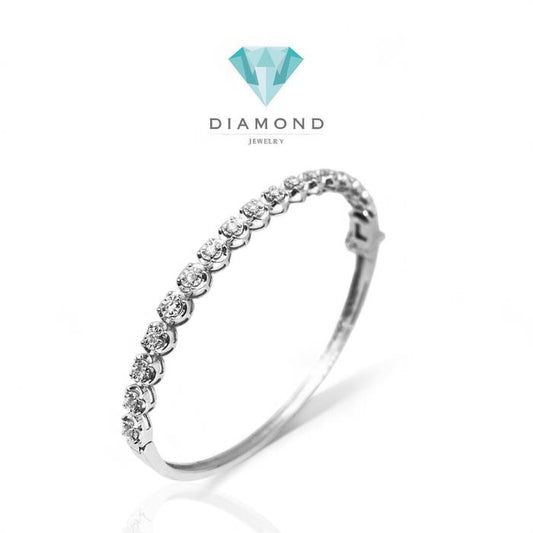 Diamond half tennis Bangle /gelang tennis bangle berlian asli18K Diamond Jewelry