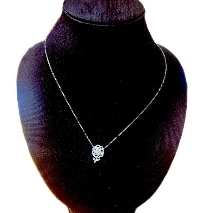 Flora Necklace Diamond White Gold 18K Diamond Jewelry-1KB5LSNEW-HT