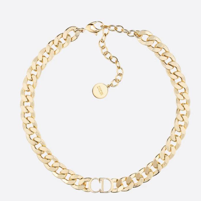 CD logo choker petit /large necklace 18k gold-Diamond Jewery