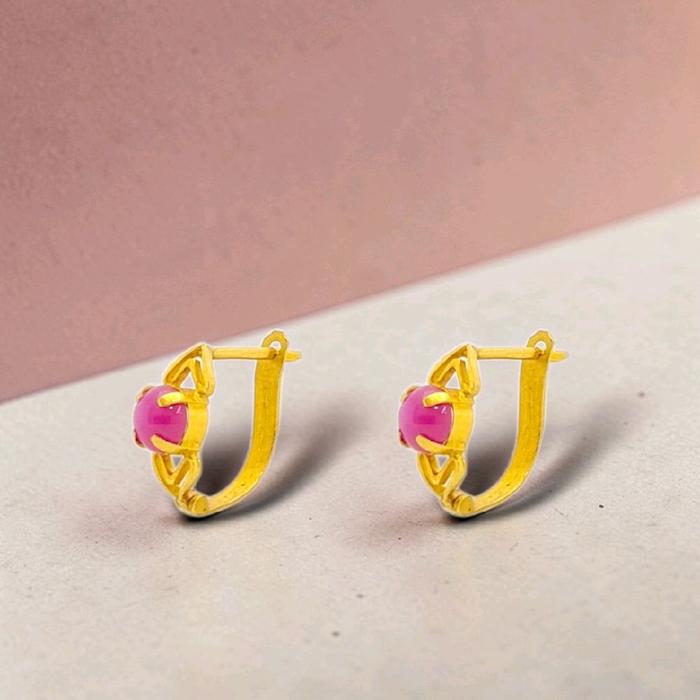 Rubby Gold Earrings 23K / Anting Emas Ruby 23K / Diamond Jewelry / 299AMSWP2