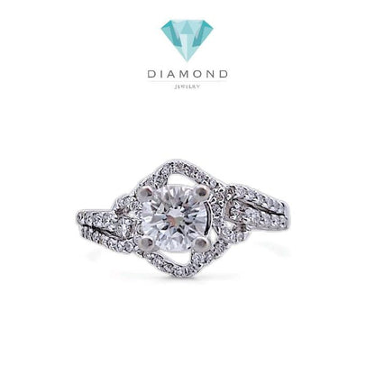 Sterling Diamond Ring 18K / Diamond Jewelry 360CB1875ESLS-HT