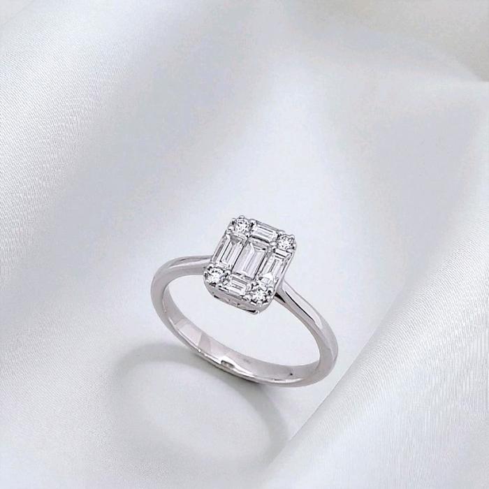 Baguette Diamond Ring 18K / Cincin Berlian Baguette 18K / Diamond Jewelry 95CBD83800AB-HT