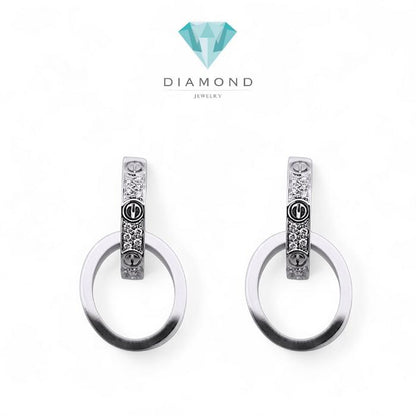 Love CRT Diamond Earrings duo hoop / Diamond Jewelry