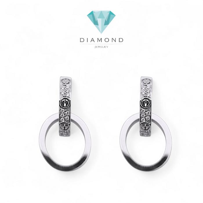 Love CRT Diamond Earrings duo hoop / Diamond Jewelry