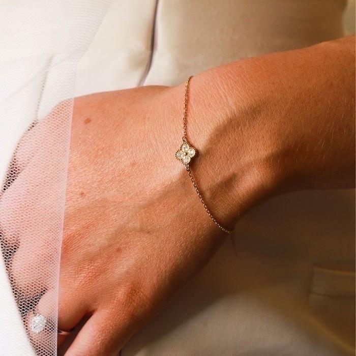 Sweet diamond gold clover vc 18k-Diamond Jewelry