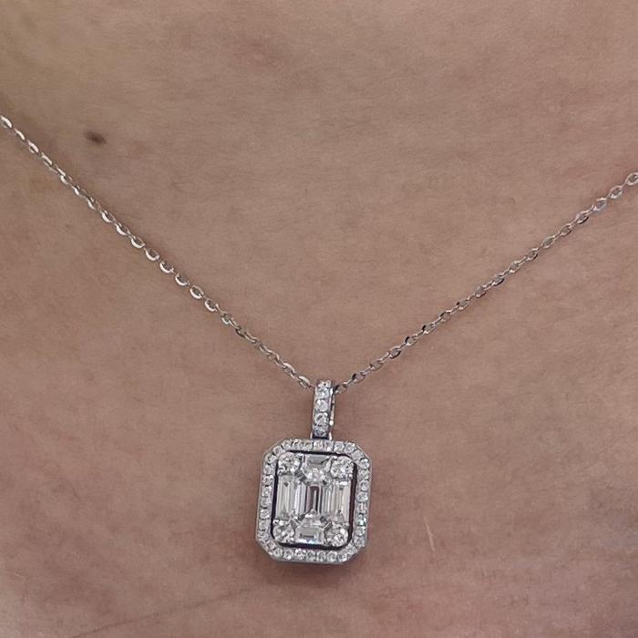 Liontin Magic  solitaire espera Baguette 18K / Diamond Jewelry