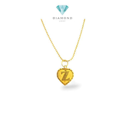 Gold Heart Pendants Letter Z 23K / Liontin Hati Emas Huruf Z 23K / Diamond Jewelry / 236LMSWP1