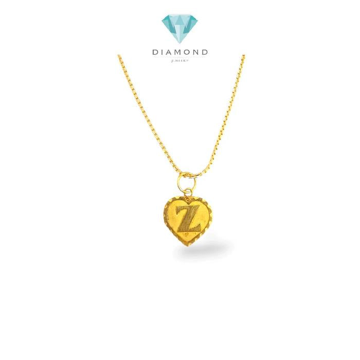 Gold Heart Pendants Letter Z 23K / Liontin Hati Emas Huruf Z 23K / Diamond Jewelry / 236LMSWP1